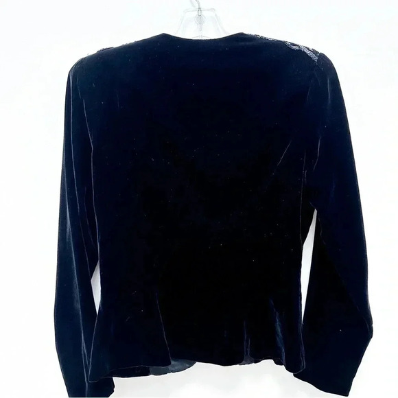 Vintage Scott McClintock Black Velvet & Sequin Blazer Jacket Size 6 - Picture 5 of 7